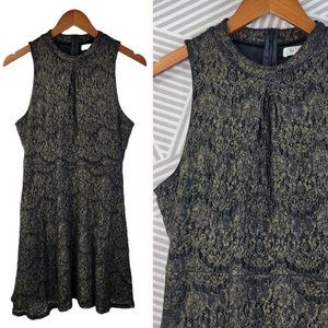 Love Fire Size Large Party Dress evening Lace Black Gold Sheath prom Layered